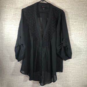Torrid Black Sheer Size 2 Blouse